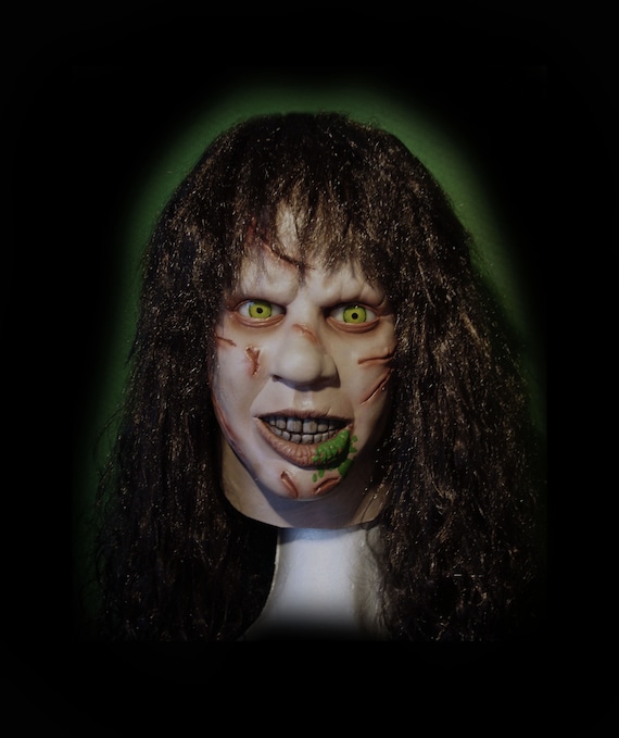 The Exorcist latex Mask, Regan macneil mask, Horror movie, Demon Possessed, Halloween,  Cosplay
