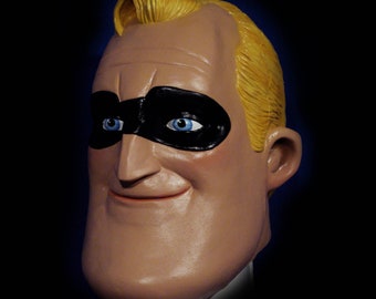 Mr. Amazing Latex Mask, Bob mask, Superhero Custome, Cosplay