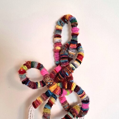 Wrapped Rope Wall Hanging, Fiber Art, Rainbow Knot Wall Decor, Modern Wall Hanging,Fiber Art Yarn shops Wall Knot Decor, Macrame,Woven Wall Decor