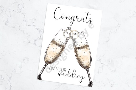 Printable Wedding Card 5x7 Congrats on Your - Etsy