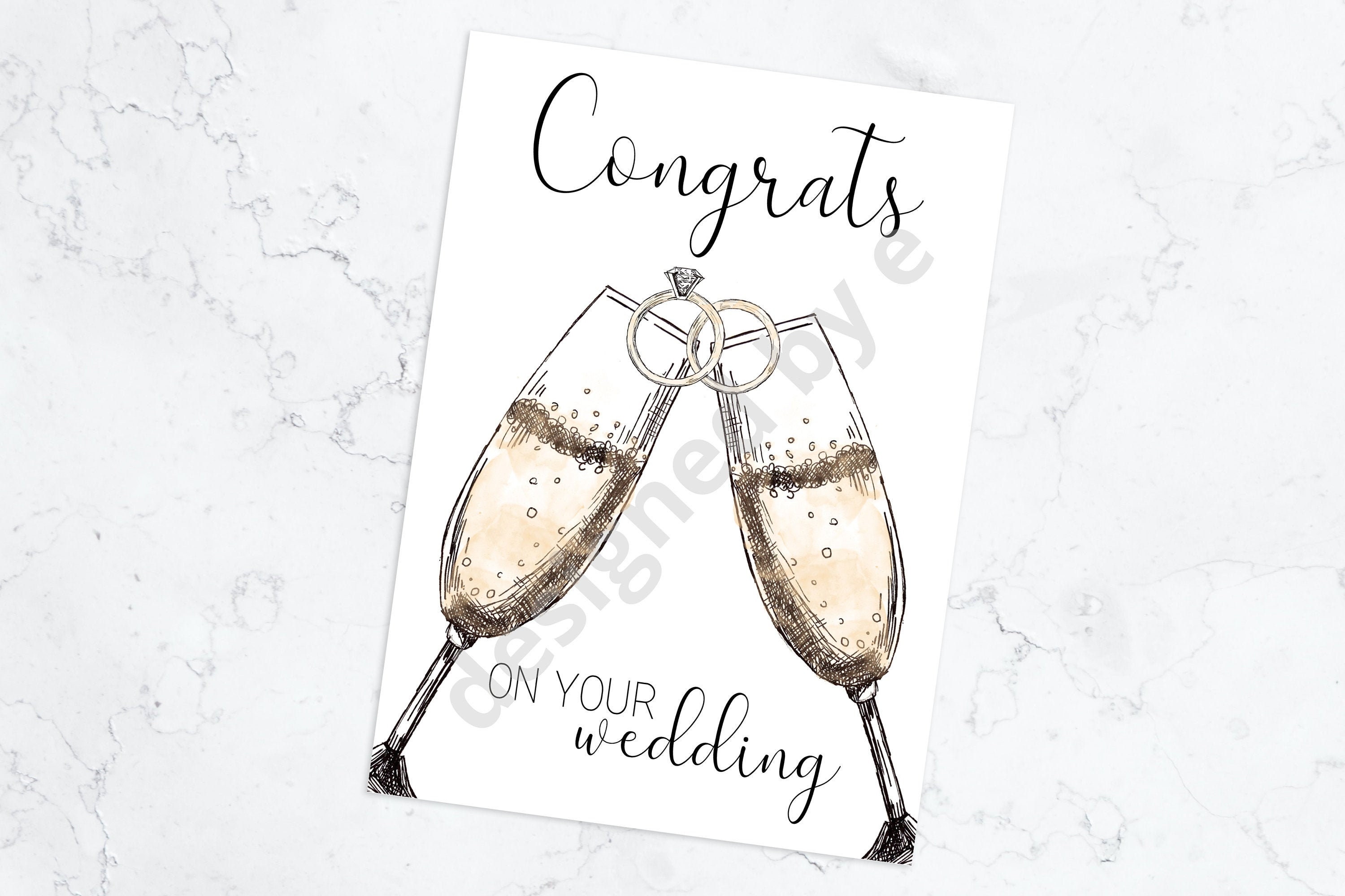 Printable Wedding Card 5x7 Congrats on Your - Etsy