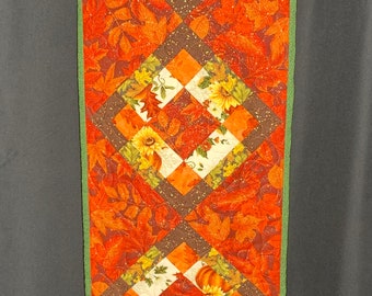 Fall/Christmas Quilted Table Top Runner 12 x 46