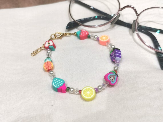 Colorful Friendship Bracelet | Fruit Charms | Unique Jewelry | BFF gifts |  Gifts for sister