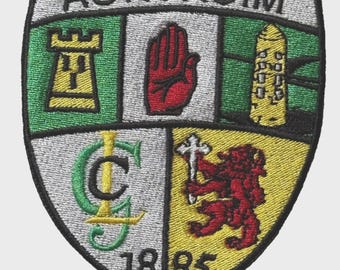 Aontroim (Antrim) GAA Crest voll gesticktes Aufnäher zum Aufnähen (A)