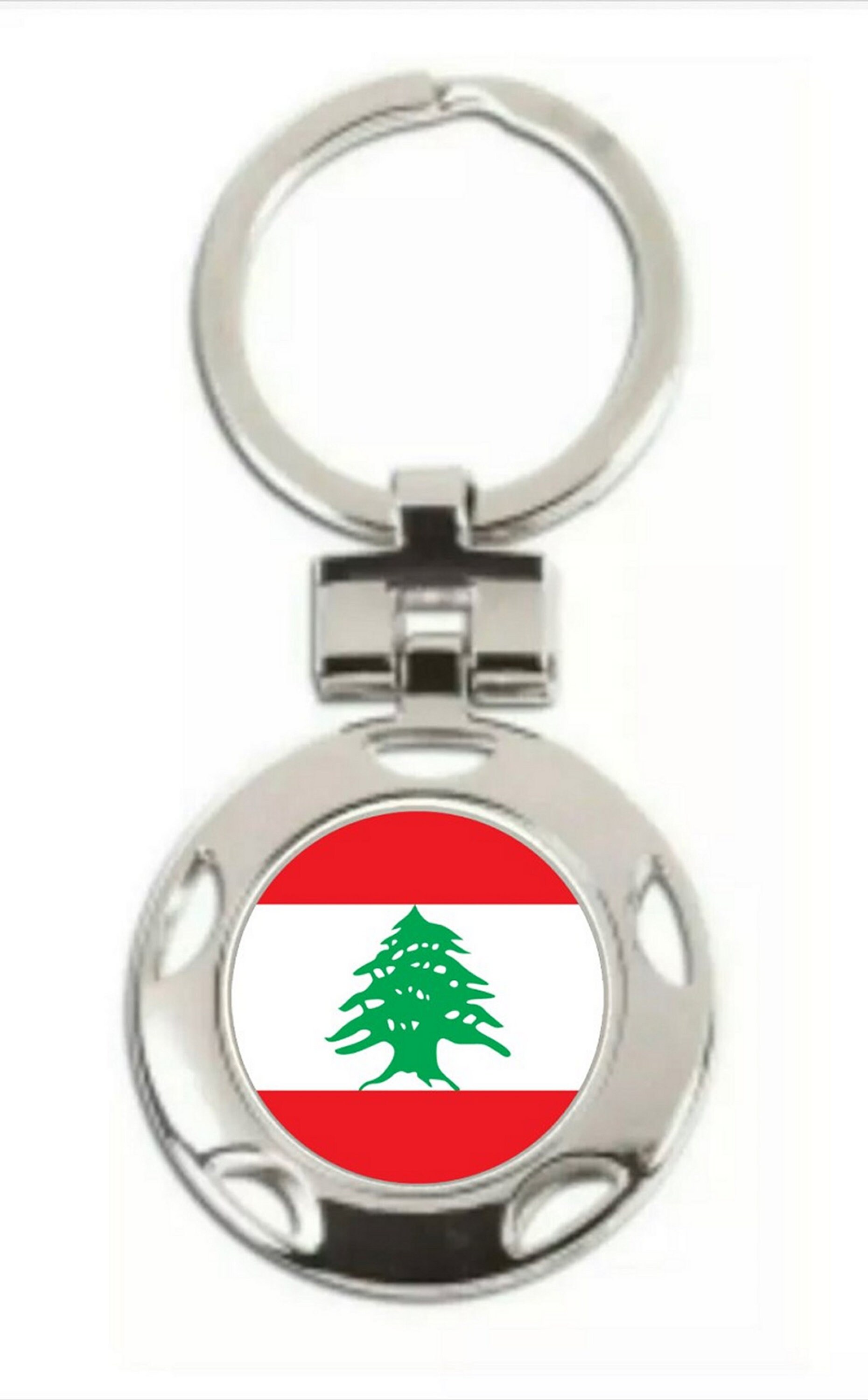 Lebanon Flag Round Keyring in gift box CB ENGRAVED FREE Etsy
