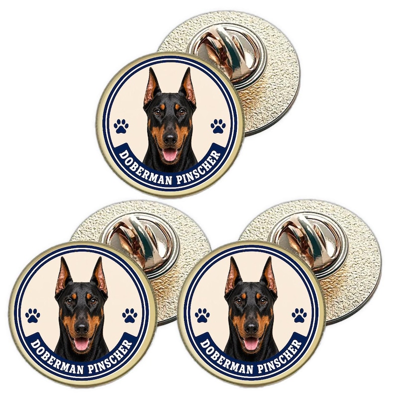 3 X Doberman Pinscher Dog (BU27) Lapel Pin Badges - Etsy
