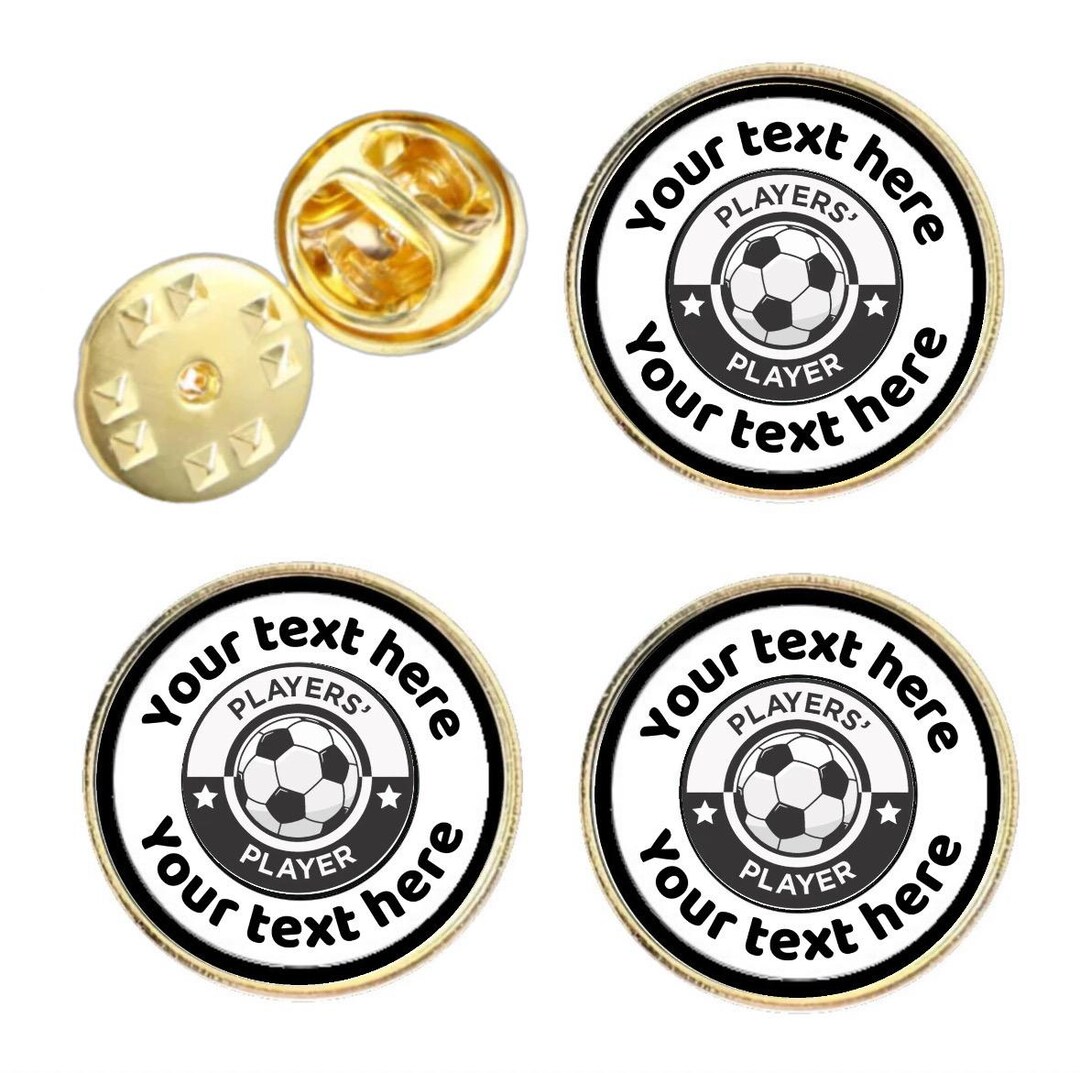 Personalised Football Players Player Lapel Pin Badge, Pack of 3 (P26 ...