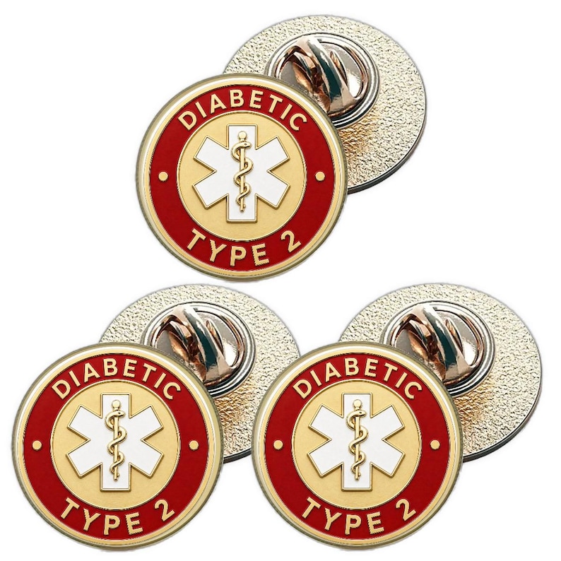 Medical Label Pin 3 X Diabetic Type 2 Medical Awareness (BU27) Lapel Pin Badges - Etsy
