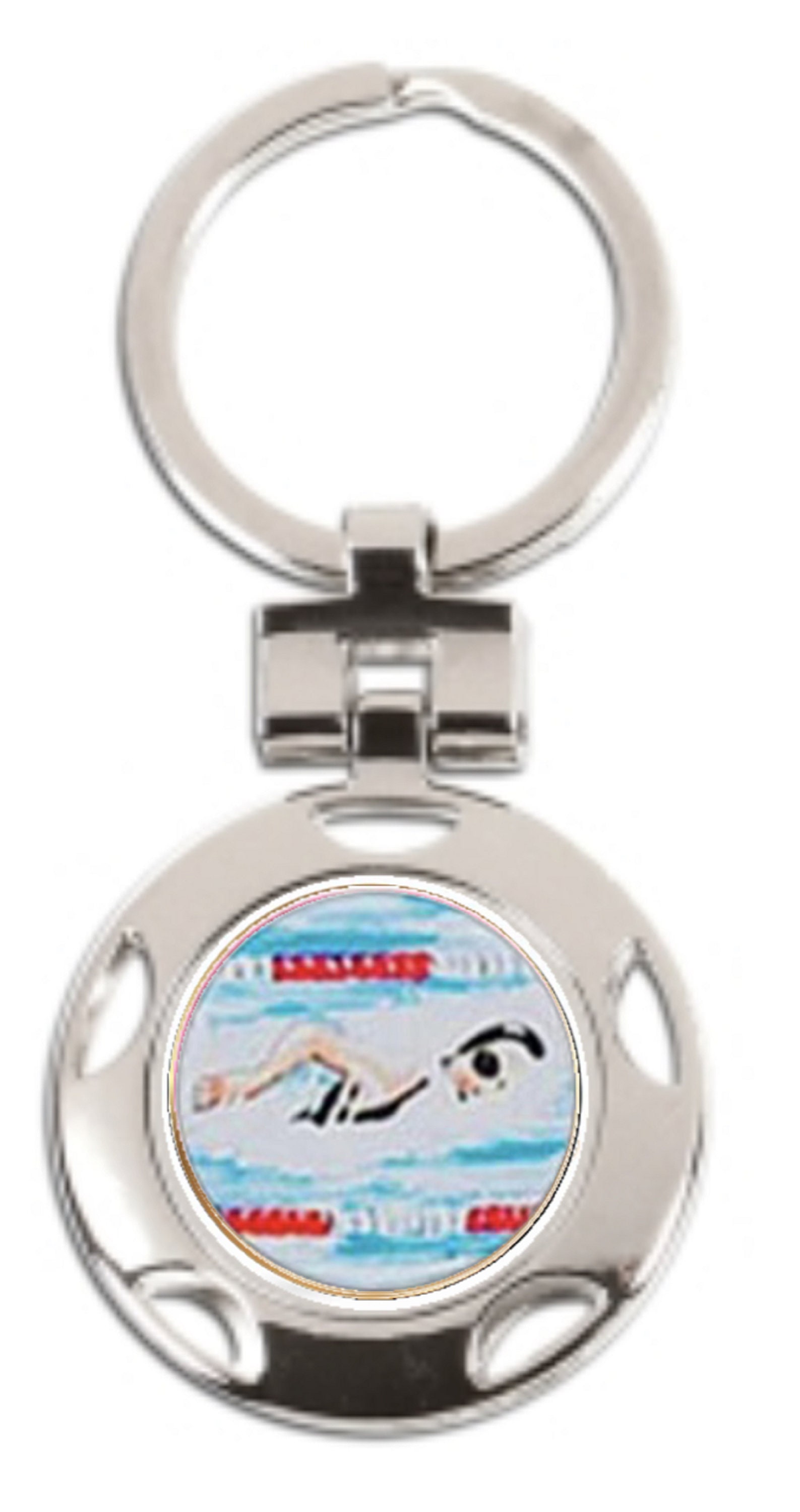Female Swimmer Swimming Round Keyring in gift box ENGRAVED Etsy