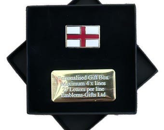 Pin de solapa esmaltado con la bandera de San Jorge de Inglaterra en caja personalizada