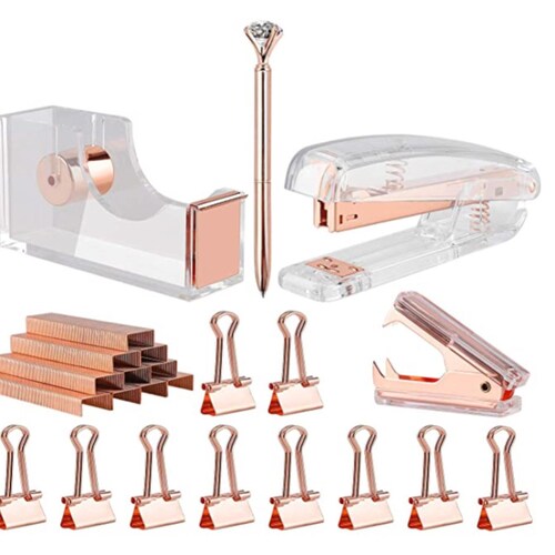 Rose Gold Desk Organizer Set Etsy