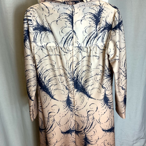 Henry-Lee Ombre’ Feather Print 1970 Collar Dress - image 5