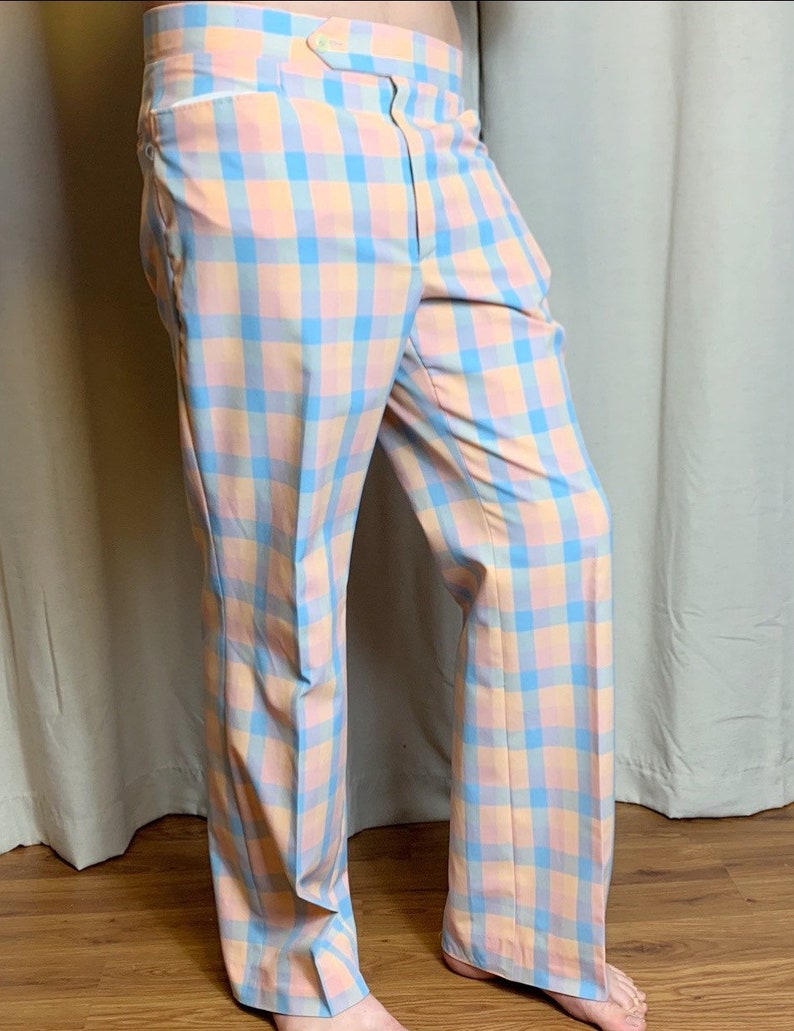 red plaid bell bottoms