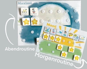 MEGA Routineplan Set für Kinder, Abendroutine, Morgenroutine, Tagesplan Kind , Montessori, Kindergarten, Deutsch