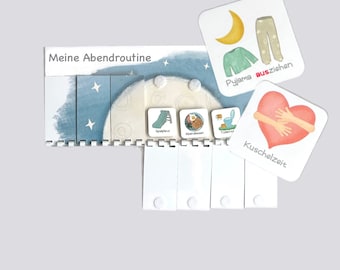 MEGA Tagesplan für Kinder Mond / Sonne Routineplaner Kind, Montessori, Vorschule Kita Deutsch