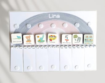 Routineplan Kind, Abendroutine, Morgenroutine für Kinder mit Kärtchen, personalisiert, Montessori, Deutsch