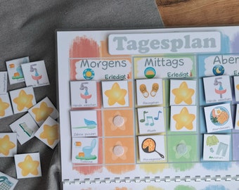 Tagesplan Kind Personalisierbar, Bastelset, Montessori, Deutsch