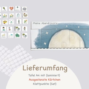 MEGA Tagesplan Kind Mond, Sonne Routineplan für Kinder, Montessori, Vorschule Kita Deutsch image 3