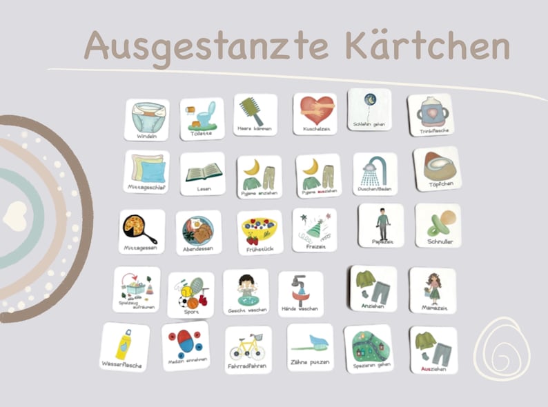 MEGA Tagesplan Kind Mond, Sonne Routineplan für Kinder, Montessori, Vorschule Kita Deutsch image 2