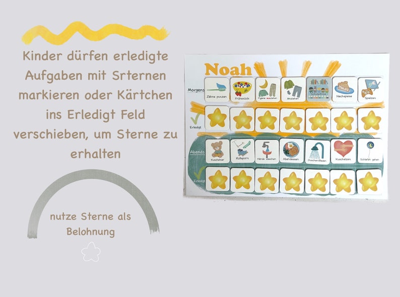 MEGA Tagesplan für Kinder Sonne, Morgenroutine, Abendroutine für Kind, Montessori, Vorschule, Kita Deutsch Bild 8