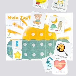 MEGA Tagesplan für Kinder Sonne, Morgenroutine, Abendroutine für Kind, Montessori, Vorschule, Kita Deutsch Bild 3