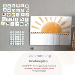 MEGA Tagesplan Kind Sonne, Routineplan für Kinder, Montessori, Vorschule Kita Deutsch image 3