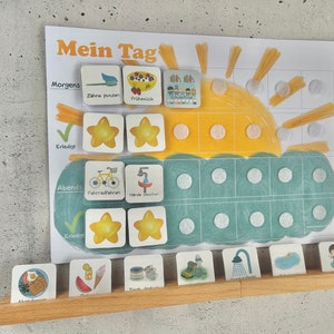MEGA Tagesplan für Kinder Sonne, Morgenroutine, Abendroutine für Kind, Montessori, Vorschule, Kita Deutsch Bild 1
