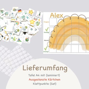 MEGA Tagesplaner für Kinder Orange, Routineplaner mit Kärtchen, Montessori, Morgens Abends, Deutsch image 7