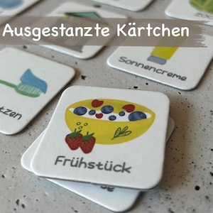 MEGA Tagesplaner für Kinder Orange, Routineplaner mit Kärtchen, Montessori, Morgens Abends, Deutsch image 1