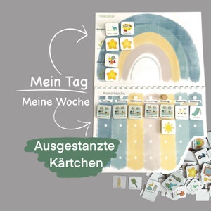 Wochenplan Kind, Routineplan, Tagesplan, Regenbogen, Montessori, Deutsch Bild 10