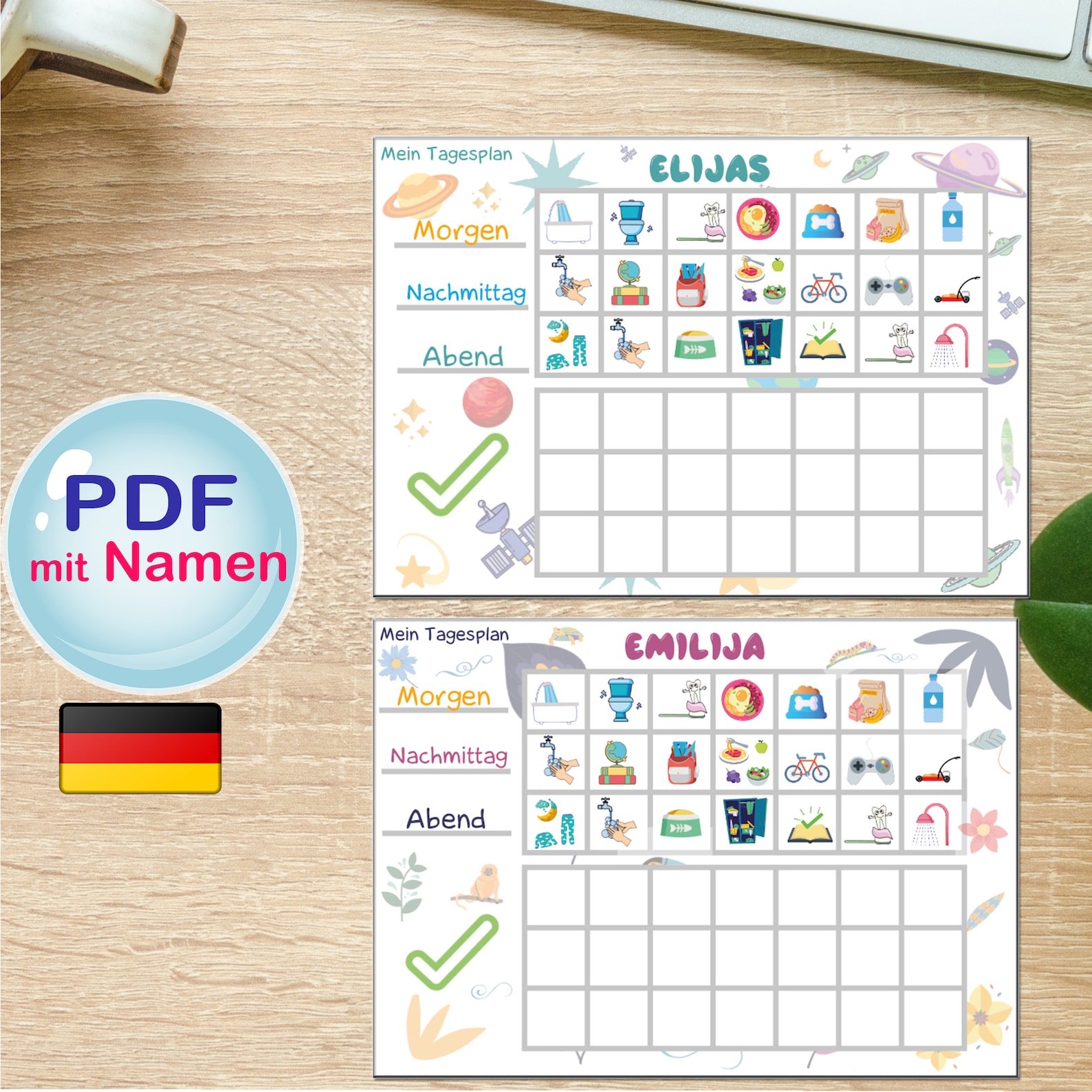 Individueller Wochenplaner für Kinder Zum HERUNTERLADEN als | Etsy