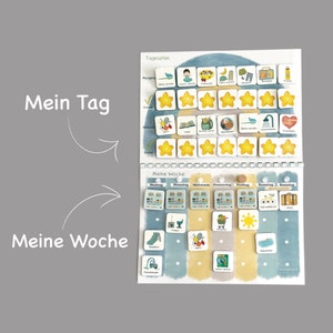 MEGA Wochenplan Kind Blau, Routineplaner, Montessori, Deutsch image 3