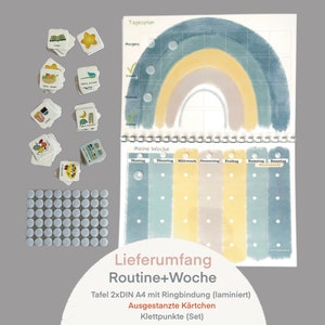 MEGA Wochenplan Kind Blau, Routineplaner, Montessori, Deutsch image 8