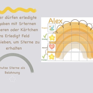 MEGA Tagesplaner für Kinder Orange, Routineplaner mit Kärtchen, Montessori, Morgens Abends, Deutsch image 4