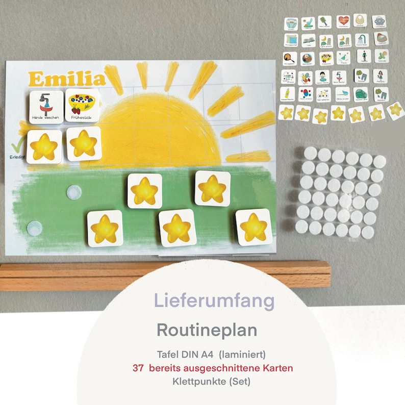 MEGA Tagesplaner Kind Bunt, Routineplan für Kinder, Montessori, Vorschule Kita Deutsch Bild 7