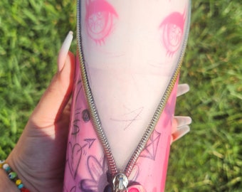 Karol G Bichota Zipper Tumbler, Glitter Cup