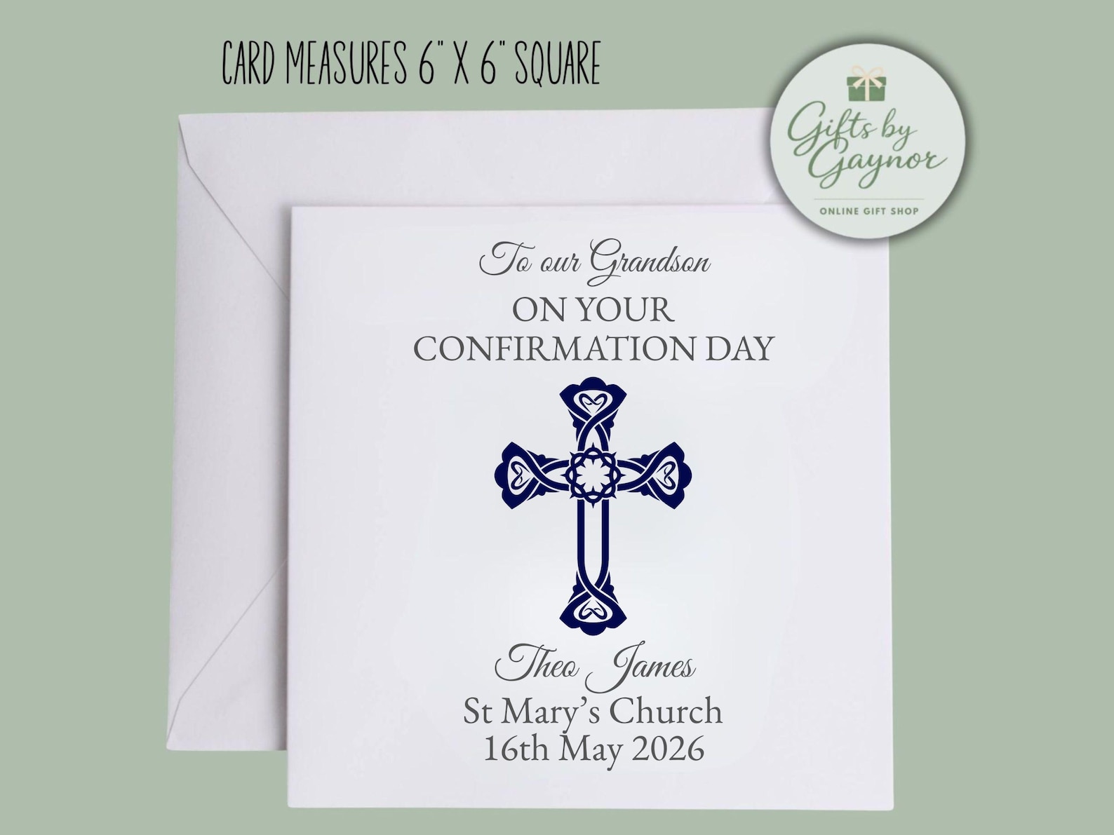 First Holy Communion/confirmation Card With Cross – Religious Communion ...