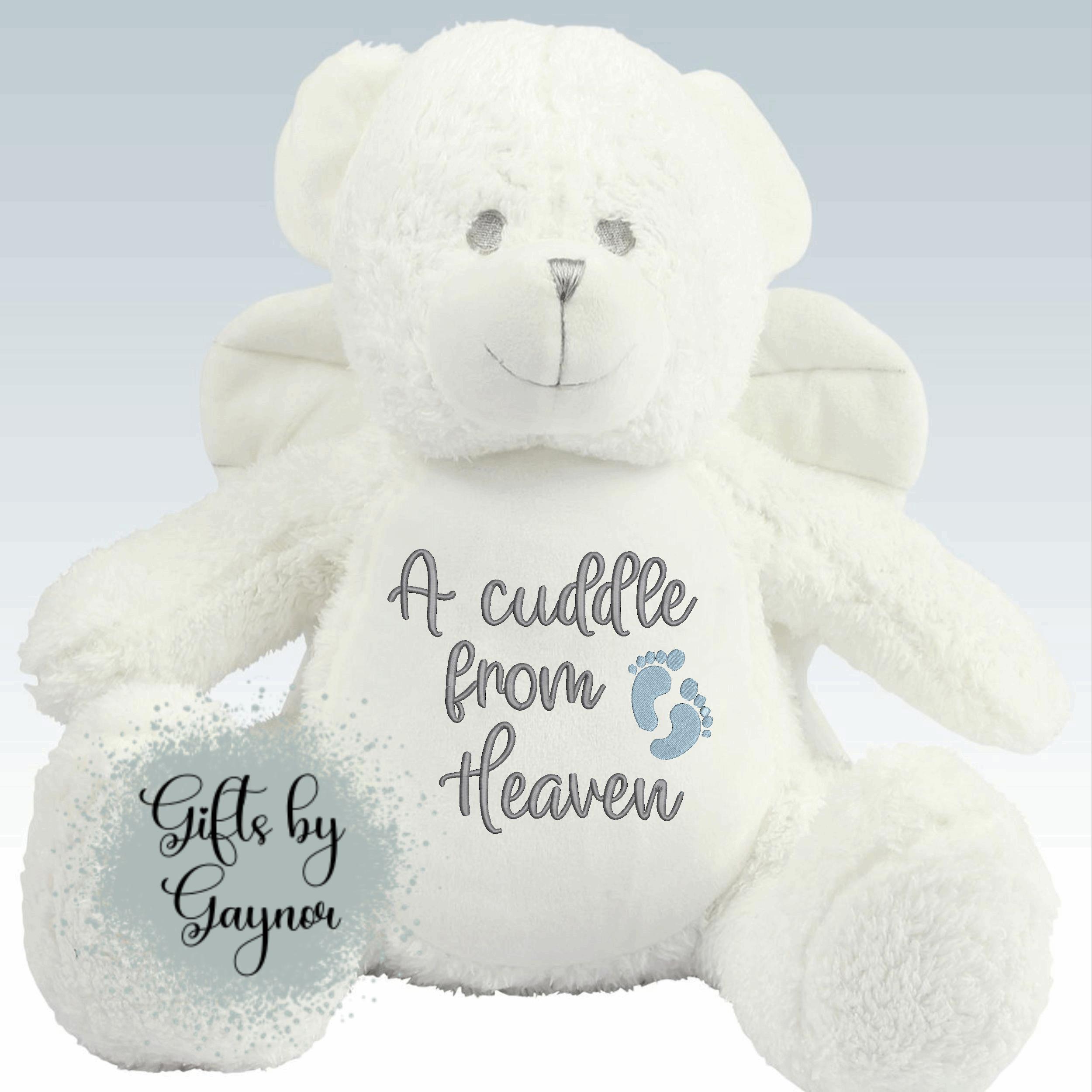 Cuddle From Heaven Bear. Embroidered. Personalised. Memorial Bear