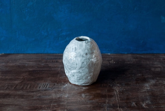 Rustic White Bud Vase