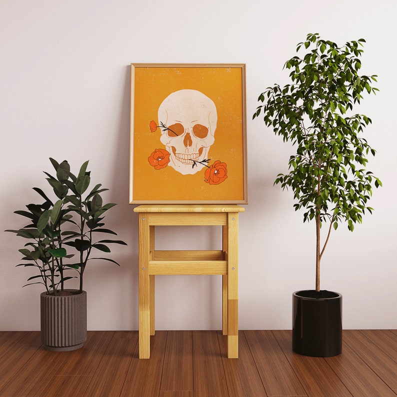 Boho Art Print Skull Art Skull Print Printable Wall Art Modern Art Mid Century Art Gallery Wall Printable DOWNLOAD