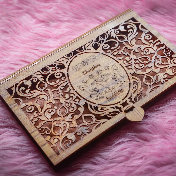 Laser Cut invitation card box for 3mm wood DXF AI CDR vector 150mm X 240 mm