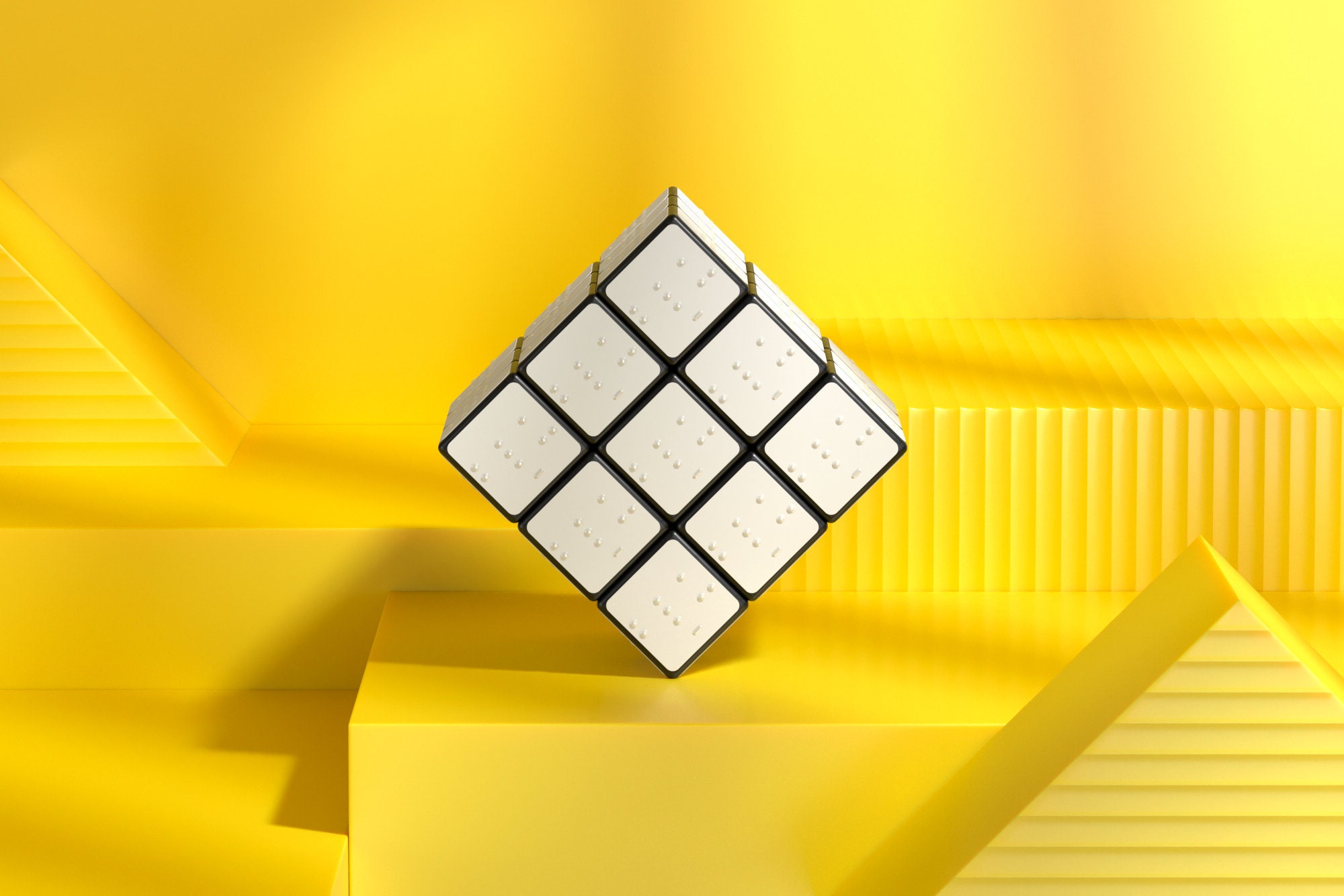 Taktiler Braille Würfel 3x3 Cm - Barrierefreier Spielwürfel Für Sehende & Blinde