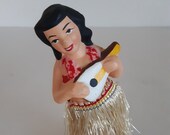 Vintage Chalkware Original Dashboard Hula Girl Bobber Nodder 1960 39 s Excellent Condition Car Truck Dash Hotrod