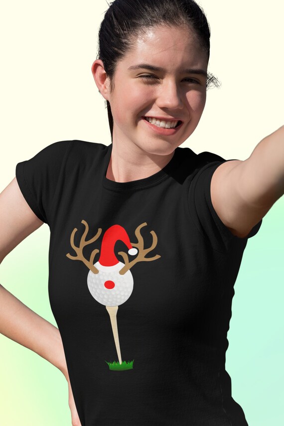Christmas Golf Shirt Golf Ball Santa 