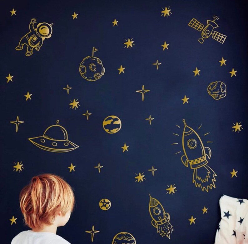 Universe Space Wall Decals Star Planet Vinyl Wall Sticker Nursery Decor ...