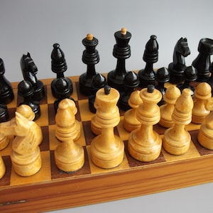 Vintage Wooden Chess USSR