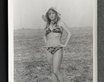 Pretty Leggy Girl posing Bathing suit Vintage Photo
