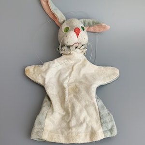 Vintage Hand Puppet Bunny Bibabo Doll Toy Puppet Theatre USSR