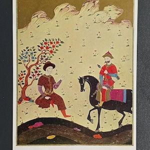 Postkarte Georgien 1935er Jahre UdSSR 17th century Shota Rustaveli Knight in Tigers Skin Vintage Postkarte