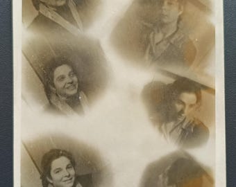 Kolaż Portret Dziewczyna Abstrakcyjna Sztuka Vintage Zdjęcie